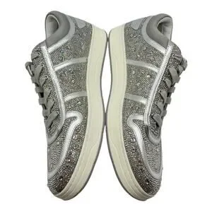 Size 13US - Jimmy Choo Hawaii Crystal Stud Low Top Gold-Finish Metal JC Stud Earrings with Swarovski Crystals  main image 4